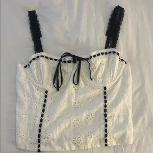 Chic Lace Women's Camisole with Black Accents